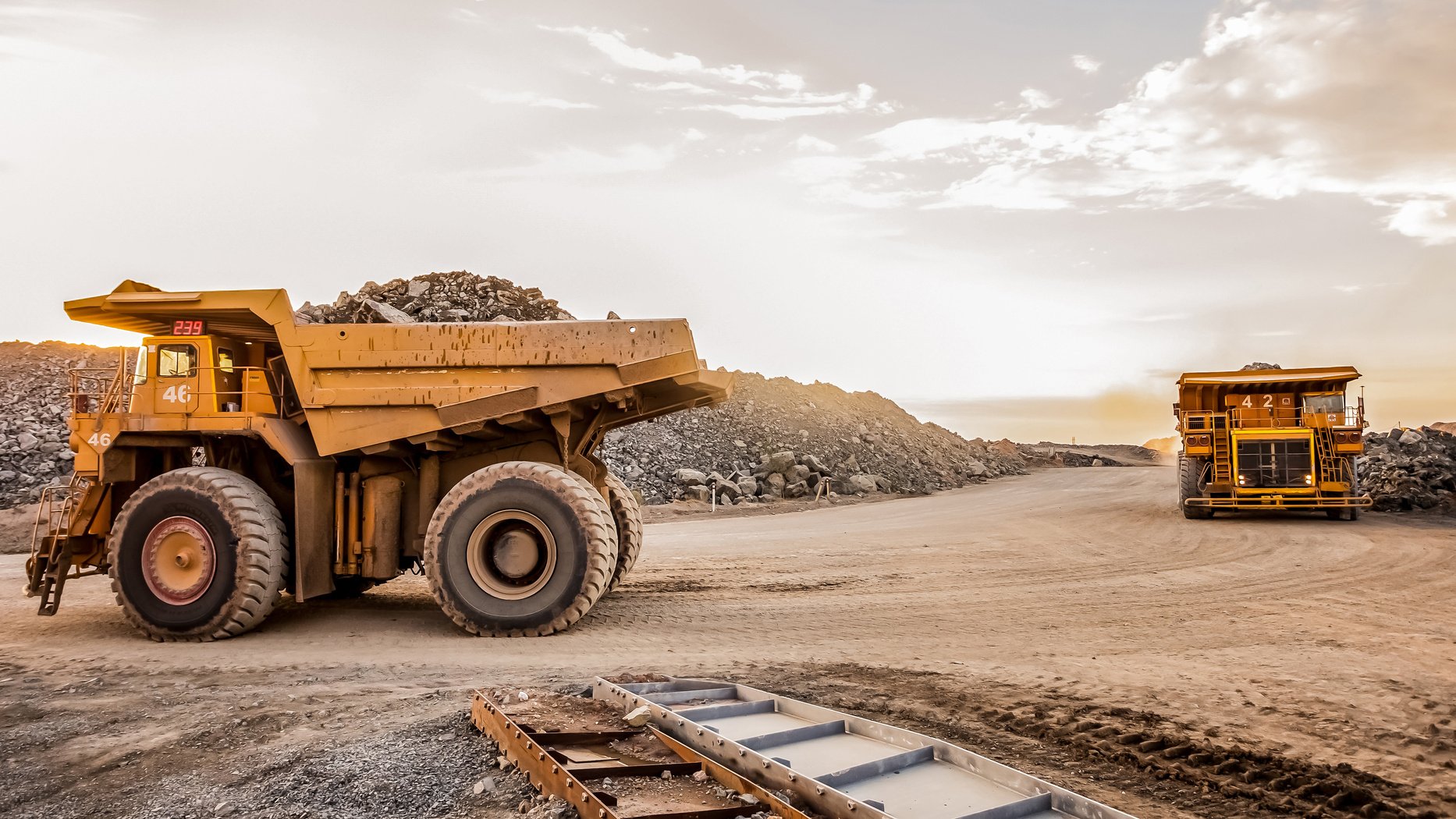 Industrial Trucks on a Platinum Mining Site