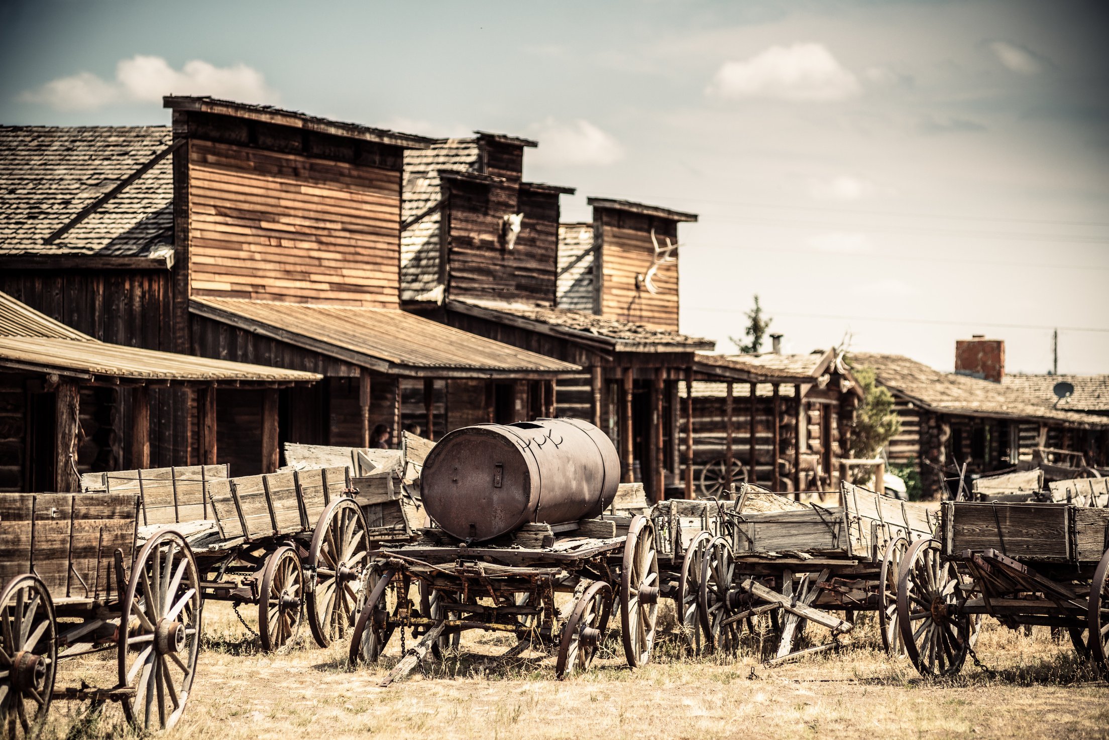 Abandoned Wild West town in Wyoming, USA